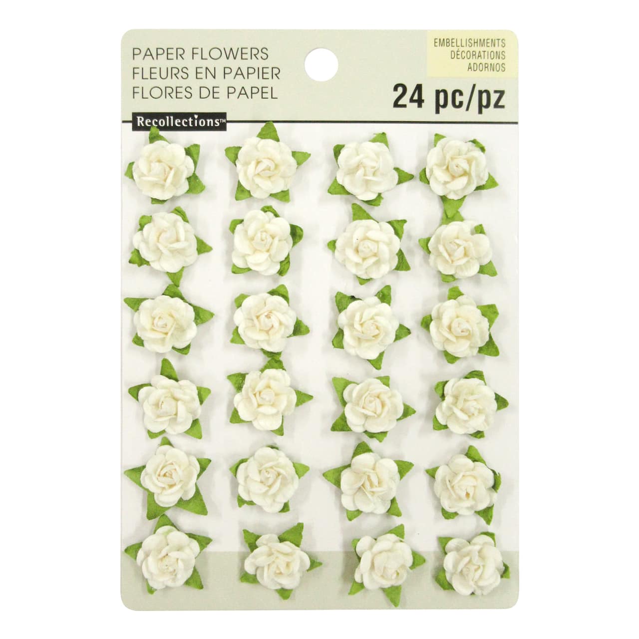 12 Packs: 24 ct. (288 total) White Paper Rose Embellishments by Recollections™
